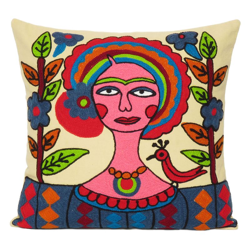 Ethnic Embroidery Cotton Cushion Cover Throw Pillow Case Sofa Square 18"x18" New