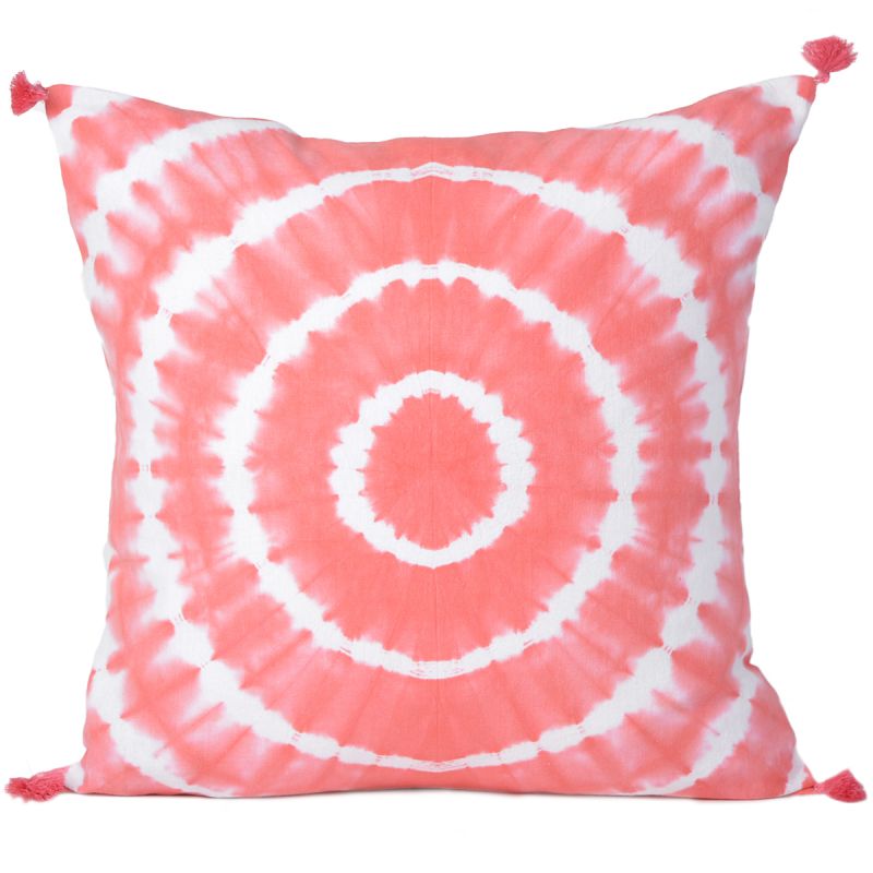 Pink Tie Dye Cushion Cover Decorative Round Pattern Square Throw