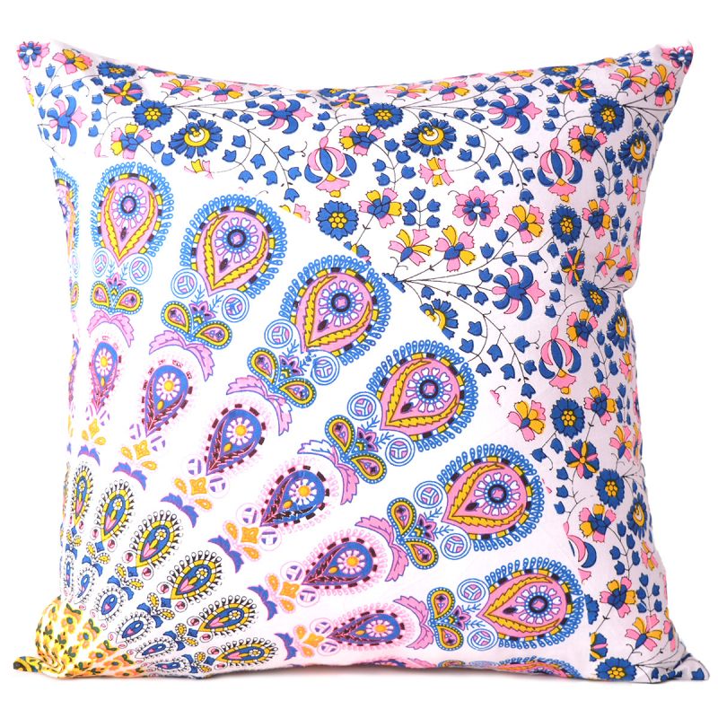 Multicolor Printed Mandala Cushion Cover Decorative Square Shape