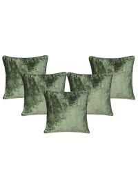 Oussum Solid Corduroy Velvet Cushion Cover with Zipper Closure