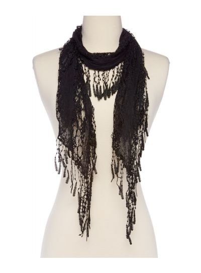 Casual and Lightweight Traingle Floral Lace Women's Scarf for Neck Wrap