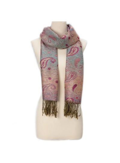 Gorgeous Paisley Women's Scarf Silk Metallic Blend Soft Pashmina Shawl Wrap Scarves