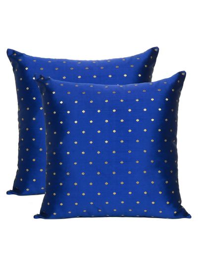 Royal Blue Art Silk Solid Hand Made Cushion Cover Home Decor 20