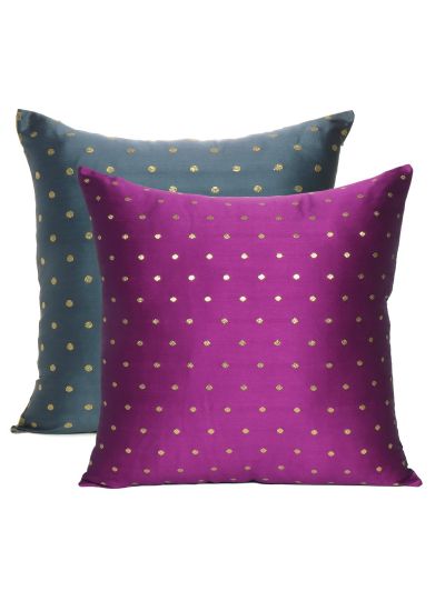 Art Silk Reversible Handmade Cushion Cover For Home Decor 