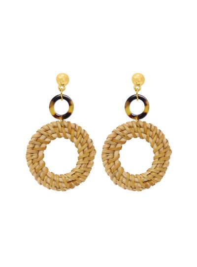 Round Shape Dangle Earrings Women Fashion Resin Boho Ear Jewelry