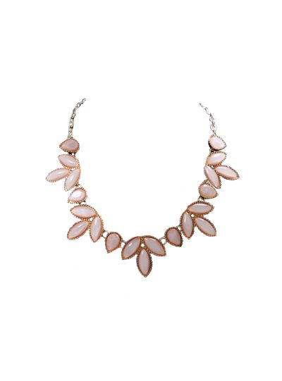 Women Pink Gemstone Collar Necklace Pendant Wedding Jewelry
