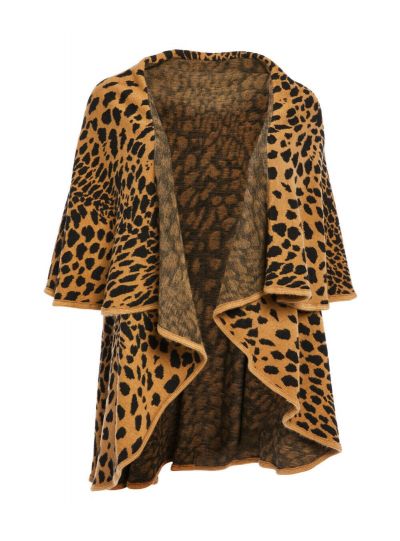 Women Leopard Shawl Winter Poncho Capes