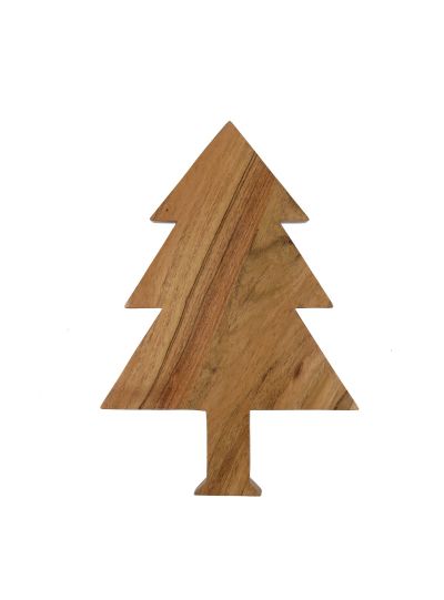 Handmade Christmas Tree Shaped Wooden Cutting Board with Handle