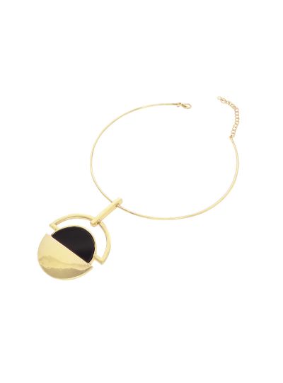 Gold Disk Temper Necklace for Women Statement Fashion Jewelry