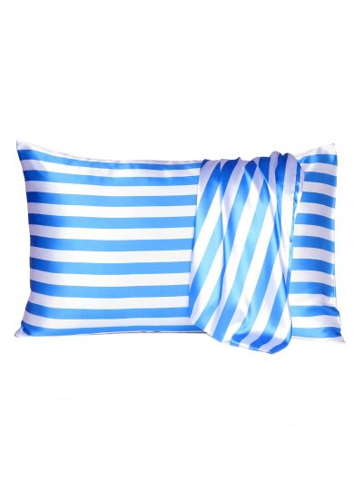 Luxurious Satin Silk Stripes Pattern Standard King Queen Size Lumbar Pillowcases