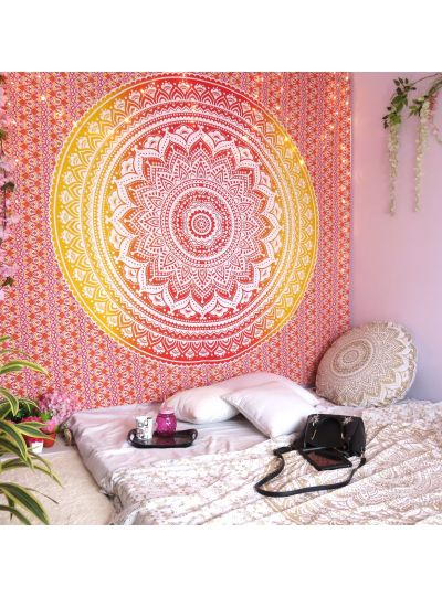Boho Ombre Mandala Tapestry Hippie Wall Hanging College Dorm Room Tapestries Beach Blanket Queen Size Bedspreads