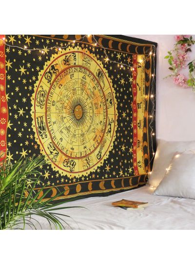 Cotton Zodiac Horoscope Tapestry Decorative Astrology Wall Hangings