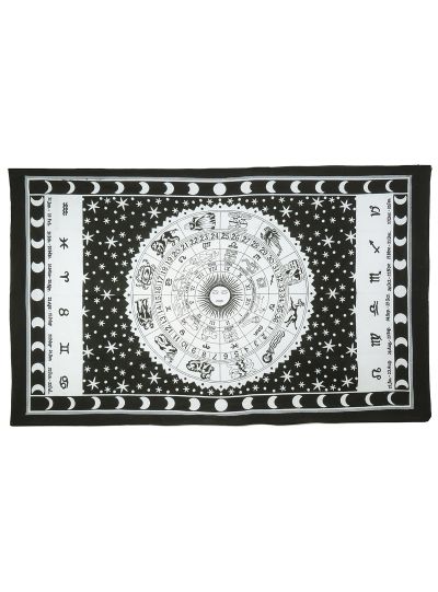 Indian Hippie Bohemian Horoscope Zodiac White Wall Hanging Tapestry Twin Size Online
