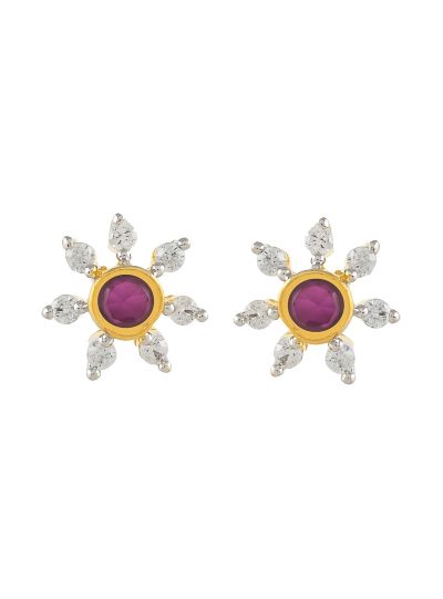 Women Snowflake Shape CZ Cubic Zirconia Stud Earrings Jewelry For Gift