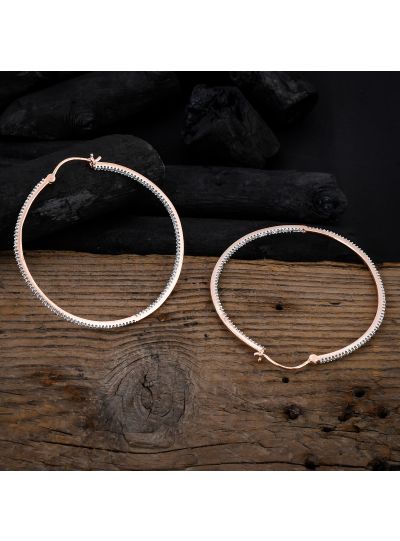 Women Design White Cubic Zirconia Oval Shape Earring Jewelry For Gift