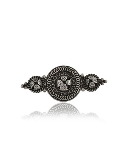 Women Adjustable Brass Oxidised Black Finger Ring