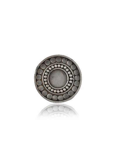 Oussum Oxidised Round Brass Adjustable Black Finger Ring