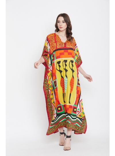 Women Kimono Dress Plus Size Full Length Maxi Kaftan Casual Summer Dress