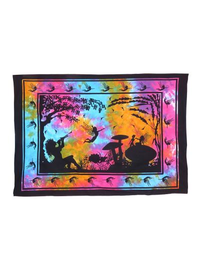 Multicolor Cotton Tie Dye Fairy Land Wall Hanging Poster Online