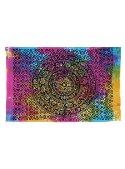 Multicolor Cotton Printed Elephant Mandala Wall Hanging Poster Online