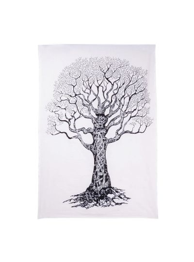 Black Home Decor Life Of Tree Cotton Wall Hanging Poster Tapestry