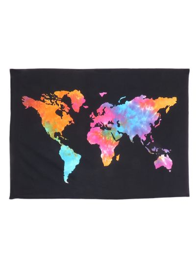 Multicolor World Map Home Decor Cotton Wall Poster Wall Hanging Tapestry