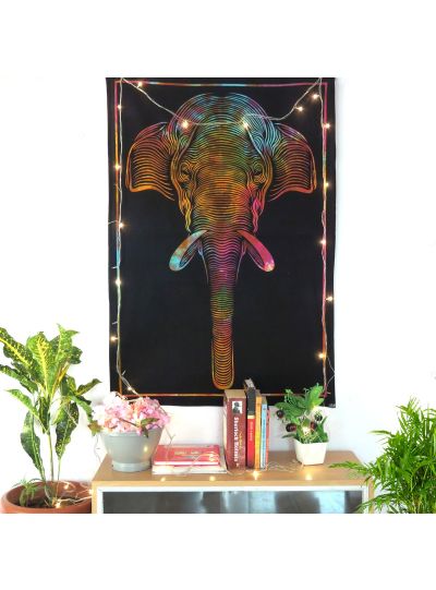 Handmade Cotton Tie-Dye Work Elephant & Bob Marley Print Poster & Tapestry