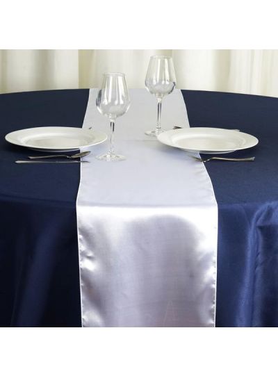 White Satin Tablecloth Linen Home Party Christmas Decor Table Runners
