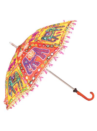 Multicolor Embroidered Ethnic Handmade Decorative Parasol Sun Umbrella