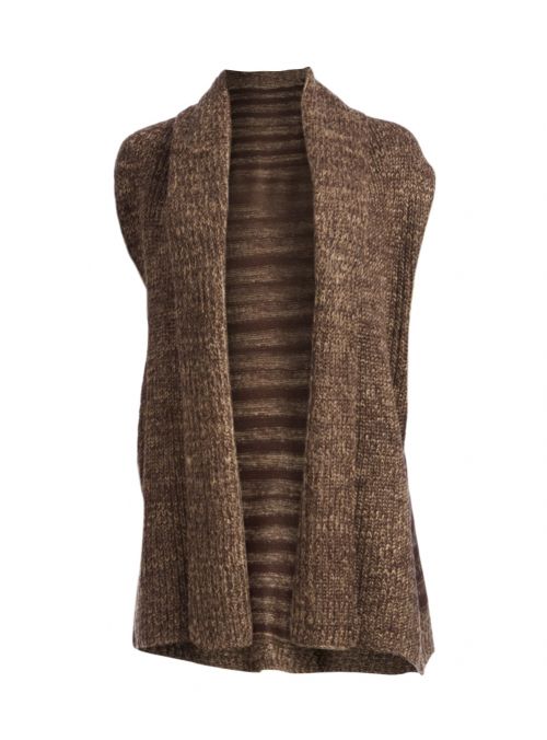 Brown Soft Luxurious Silk Acrylic Knitted Cape and Poncho for Women Winter Fashion