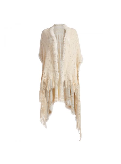 Silk Acrylic Women's Knitted Fall Cape Poncho Winter Fashion Shawl Wrap