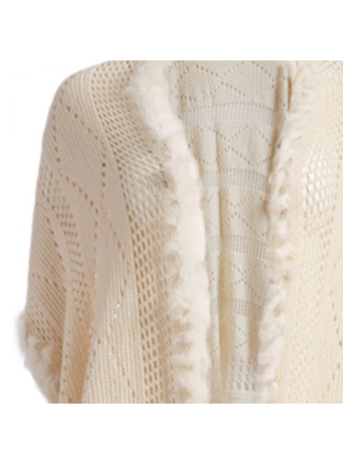 Silk Acrylic Women's Knitted Fall Cape Poncho Winter Fashion Shawl Wrap