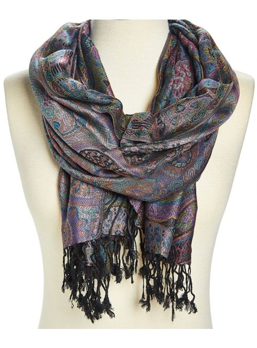 Women's Black Color Lightweight Acrylic and Viscose Pashmina Scarf for Women Winter Fashion Online