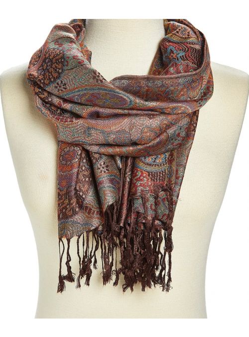 Women's Brown Color Lightweight Acrylic and Viscose Pashmina Scarf for Women Winter Fashion Online