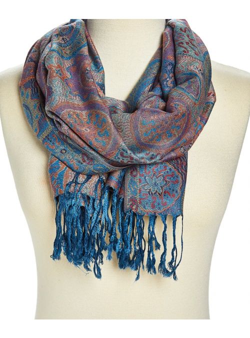 Women's Blue Color Lightweight Acrylic and Viscose Pashmina Scarf for Women Winter Fashion Online