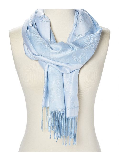 Lightweight Women's Blue Viscose & Acrylic Pashmina Cashmere Scarf for Women Winter Fashion Online