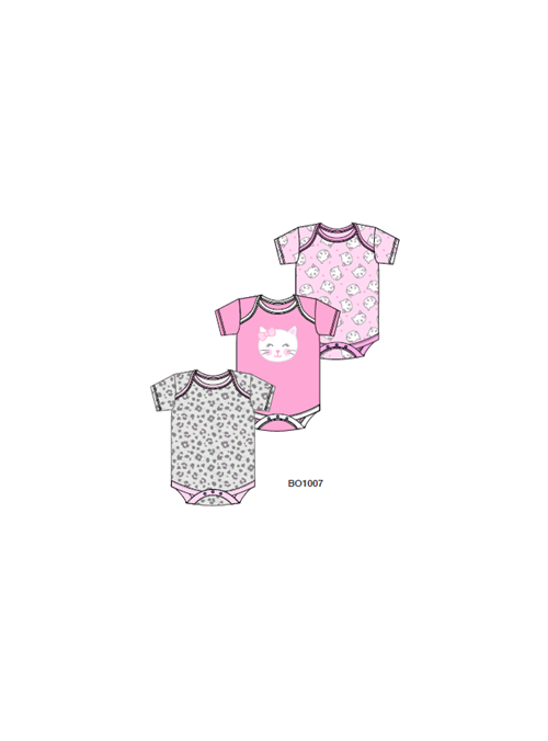 Baby Newborn Creepers Cotton Bodysuits Pack of 3 