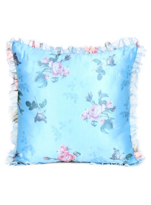 Floral Organza Satin Frills Cushion Covers for Room Decor