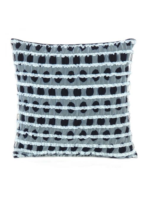 Navy Blue Polydupion Pattern Polka Dot Cushion Cover