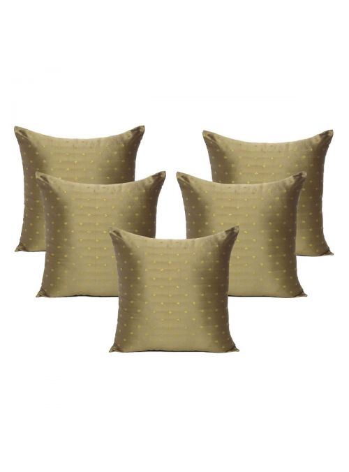 Home Decor Art Silk Polka Dot Cushion Covers Set of 5