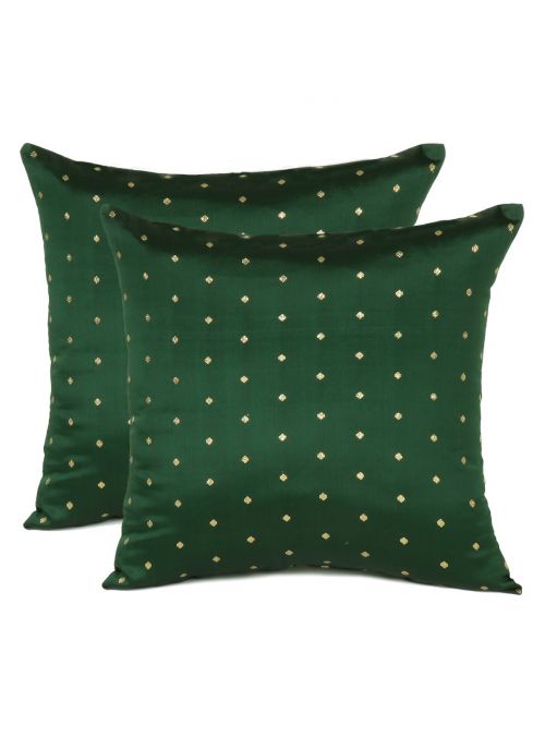 Decorative Art Silk Solid Cushion Covers Set of 2