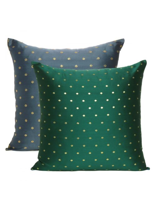 Art Silk Reversible Solid Handmade Cushion Cover for Living Room Decor