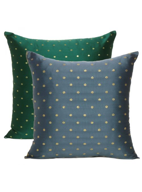 Art Silk Reversible Solid Handmade Cushion Cover for Living Room Decor