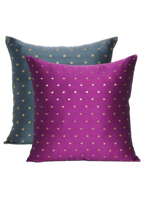 Art Silk Reversible Handmade Cushion Cover For Home Decor 