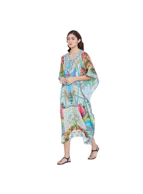 Women Digital Printed Resort Wear Plus Size Caftan Dress Dashiki Hippie Boho Baggy Kaftan Maxi Dress 