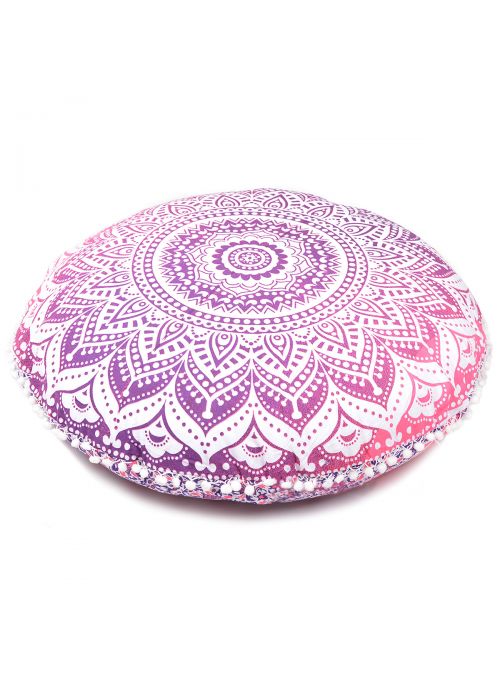 Ombre Mandala Boho Decorative Round Floor Pillow Cushion Cover 32