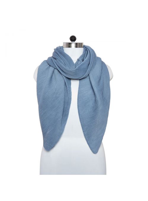 Gray Fashion Pleated Lightweight Summer Polyester Scarves for Women