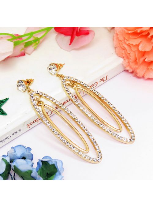 Crystal Diamond Long Dangle Earrings For Womens