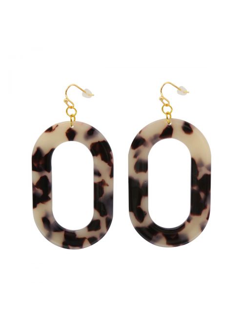 Designer Dangle Earrings Tortoise Shell Resin Women Fashion Jewelry 