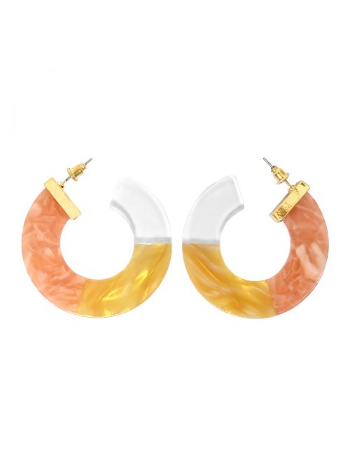 Women Round Geometric Fashion Resin Earrings For Ear